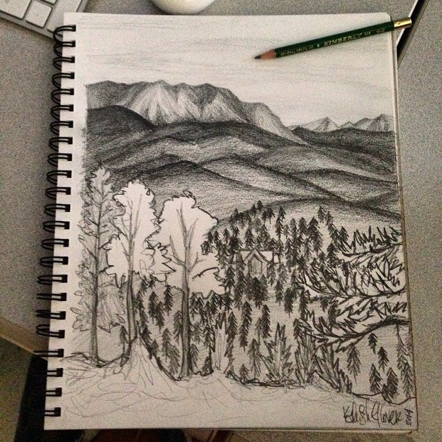 640x640 Sketch Of A Picture Of Colorado! - Conifer Sketch