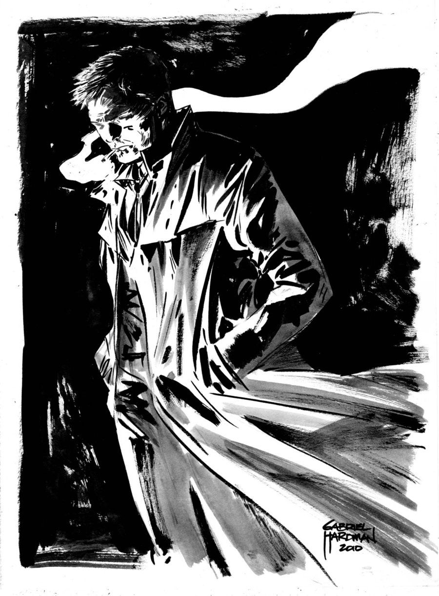 900x1221 John Constantine Sketch By Gabriel Hardman Hellblazer - Constantine Sketch