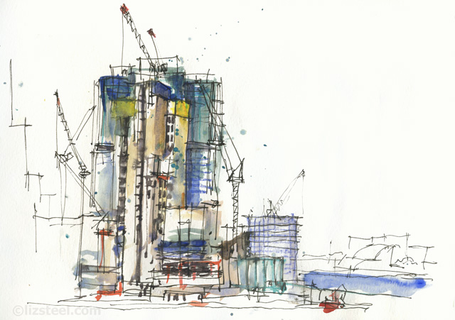 640x451 Barangaroo Day And People Sketching - Construction Site Sketch