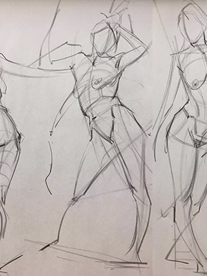 300x400 Figure Construction Drawing With Charles Hu Spring 2018 Art - Construction Sketch