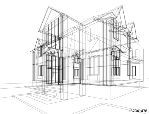 500x381 House Construction Sketch Stock Photo And Royalty Free Images On - Construction Sketch