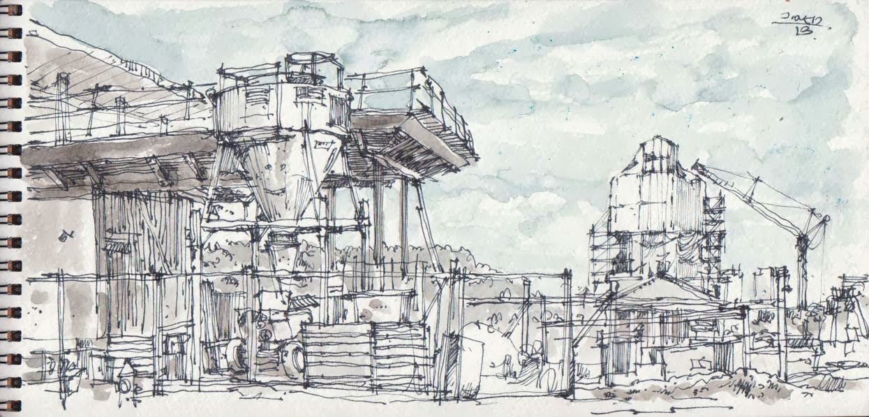 1245x597 Sketching Along The Way... Construction - Construction Sketch