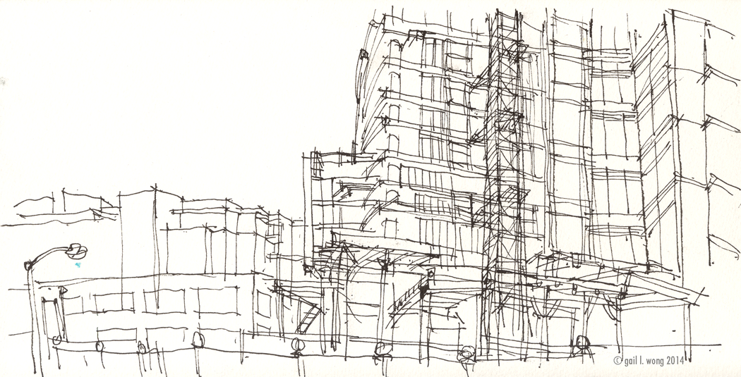 1050x535 Urban Sketchers Seattle Construction - Construction Sketch