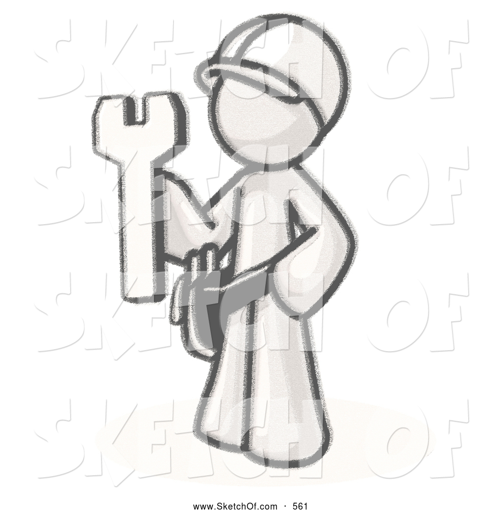 1024x1044 Drawing Of A Sketched Design Mascot Construction Worker Person In - Construction Worker Sketch