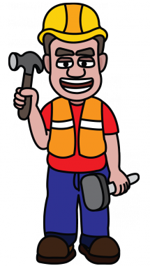 215x382 How To Draw A Construction Worker, Occupations, Easy Step By Step - Construction Worker Sketch