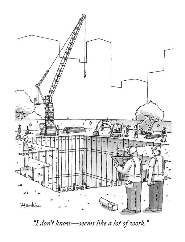 600x786 Two Construction Workers Look Out Over A Massive Art Print By - Construction Worker Sketch