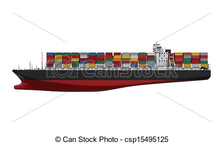 450x290 Drawn Ship Cargo Ship - Container Ship Sketch
