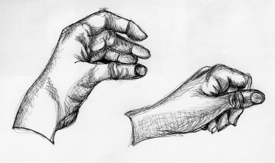 900x534 Contour Line Drawings Hands By Aihin13 - Contour Line Sketch