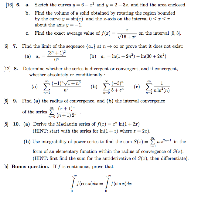 652x648 Solved Sketch The Curves Y = 6 - Convergent Sketch