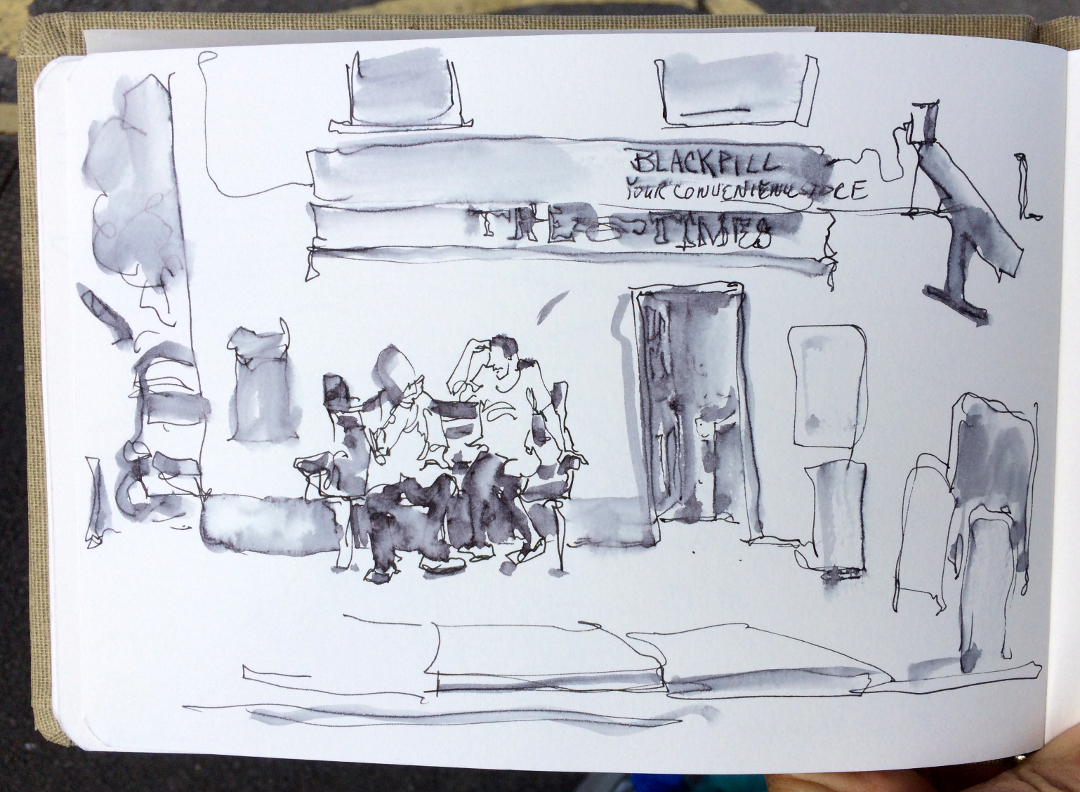 1080x792 Swansea Wales Blackpill Morning Conversation En Plain Air Urban - Conversation Sketch