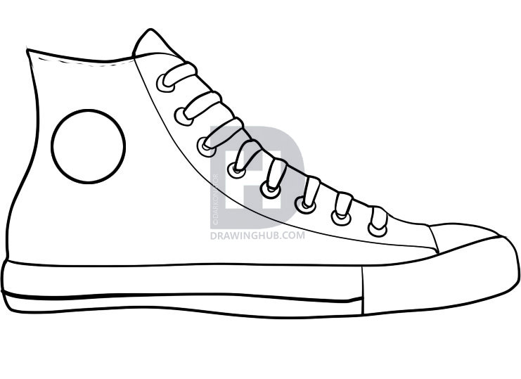 Converse Shoe Sketch at PaintingValley.com | Explore collection of ...