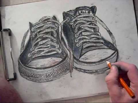 480x360 How To Draw Converse All Stars, Low Rise - Converse Shoe Sketch