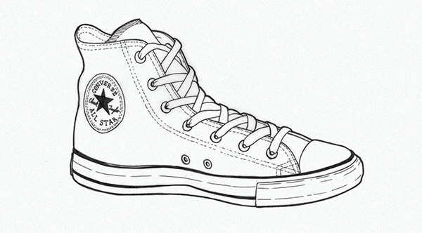 Converse Shoe Sketch at PaintingValley.com | Explore collection of ...