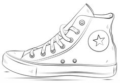236x163 Spring Sample Pins Art, Shoe Art And Drawings - Converse Sketch