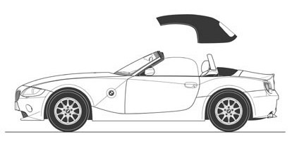 414x214 Car Line Art Cartype - Convertible Car Sketch