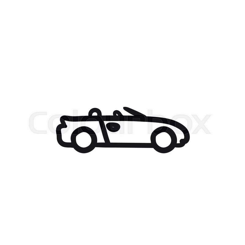 800x800 Convertible Car Vector Sketch Icon Isolated On Background. Hand - Convertible Car Sketch