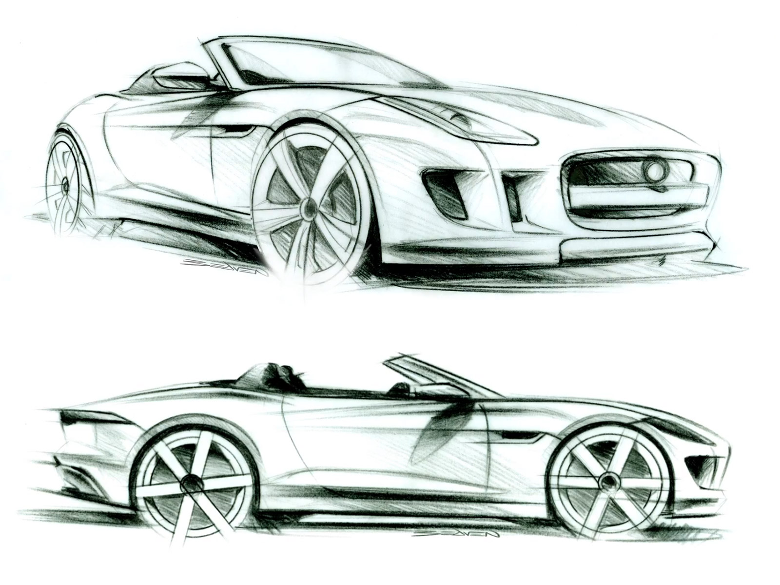 1600x1200 Drawn Car Car Design - Convertible Car Sketch