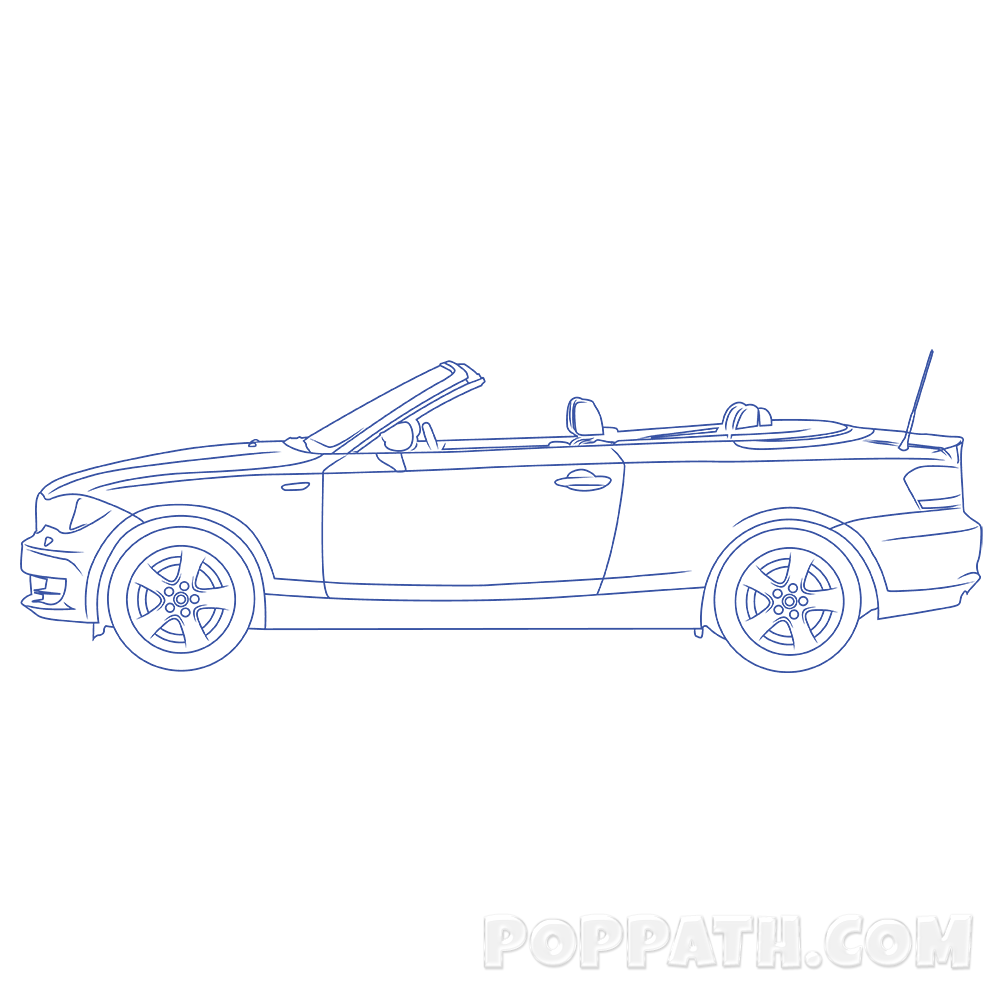1000x1000 How To Draw A Convertible Pop Path - Convertible Car Sketch