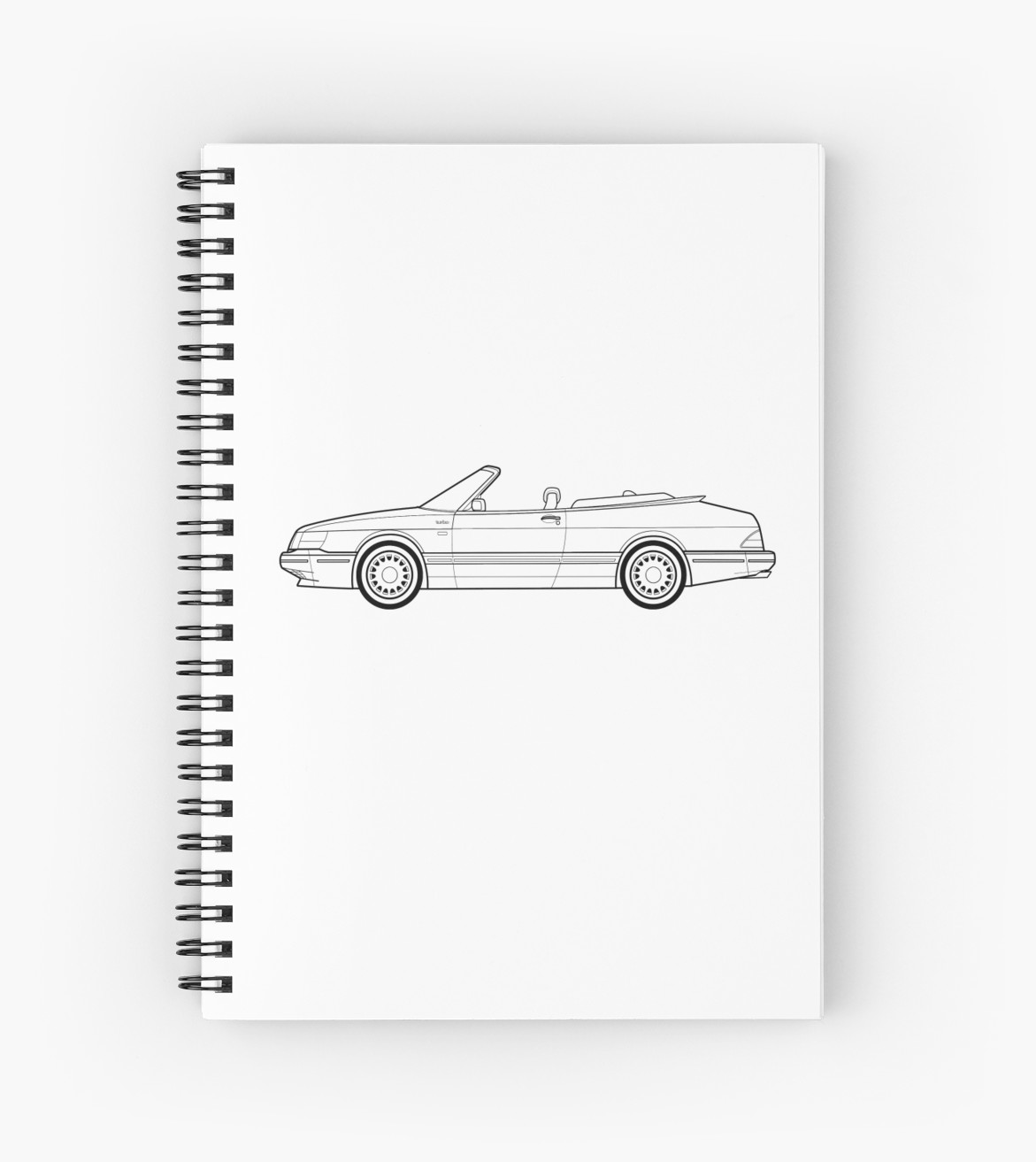 1171x1313 Saab 900 Convertible Outline Drawing Spiral Notebooks By - Convertible Sketch