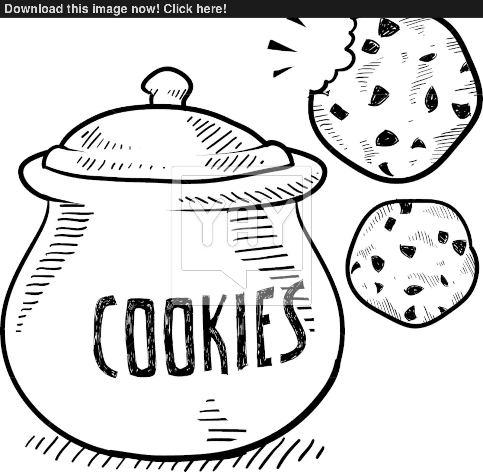 1600x1565 Cookie Jar Vector Sketch Vector - Cookie Jar Sketch