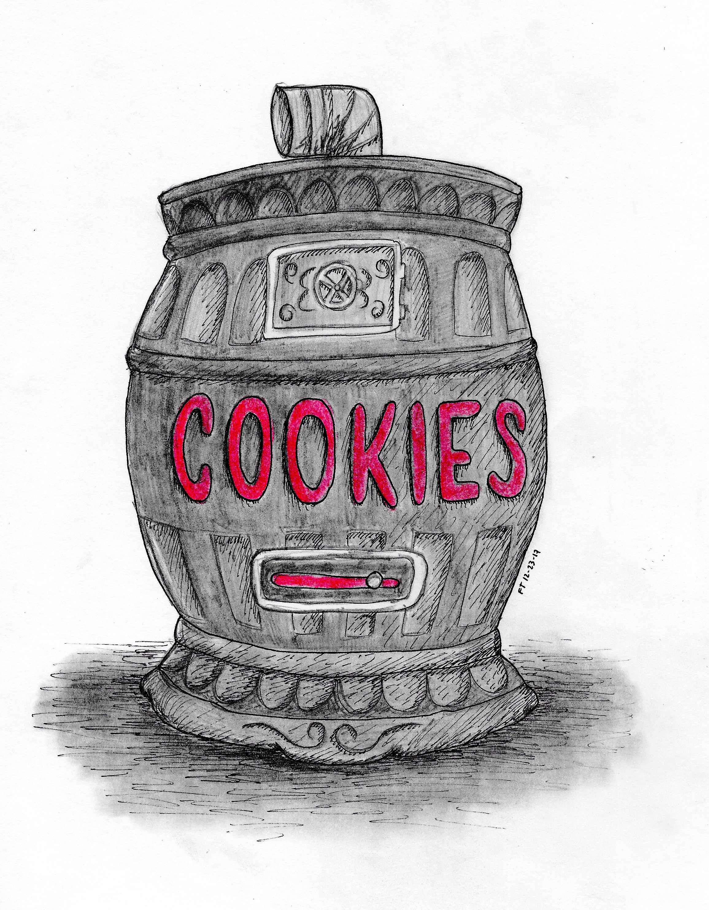2311x2968 Coal Stove Cookie Jar Thehistorytwins - Cookie Jar Sketch