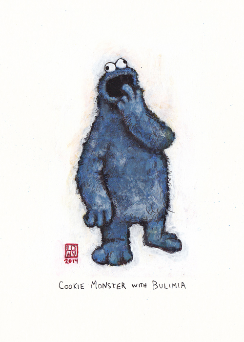 500x700 Cookie Monster With Bulimia Egghead Artist - Cookie Monster Sketch