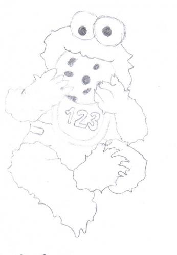 346x500 Baby Cookie Monster - Cookie Monster Sketch