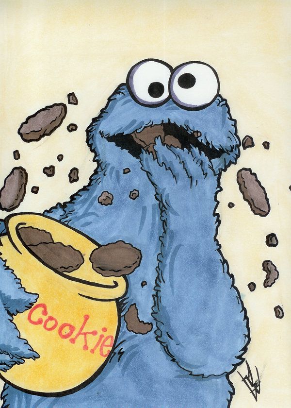 600x840 Monster Drawing Marker - Cookie Monster Sketch