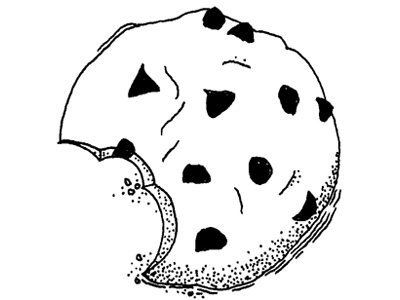 400x300 Collection Of Cookie Drawing Black And White High Quality - Cookie Sketch