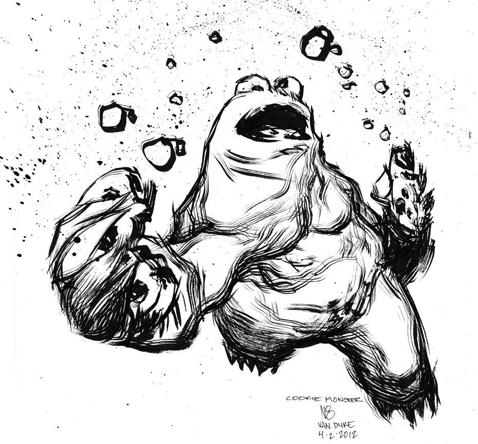 930x864 Sketch Of Cookie Monster Cookie Monster N8vandyke - Cookie Sketch