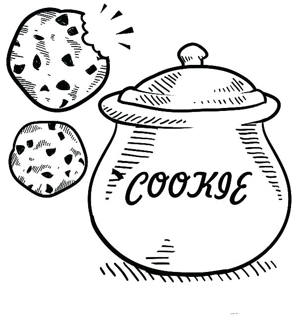 600x642 Cookie Coloring Pages Cookie Jar Sketch Coloring Pages Shopkins - Cookie Sketch