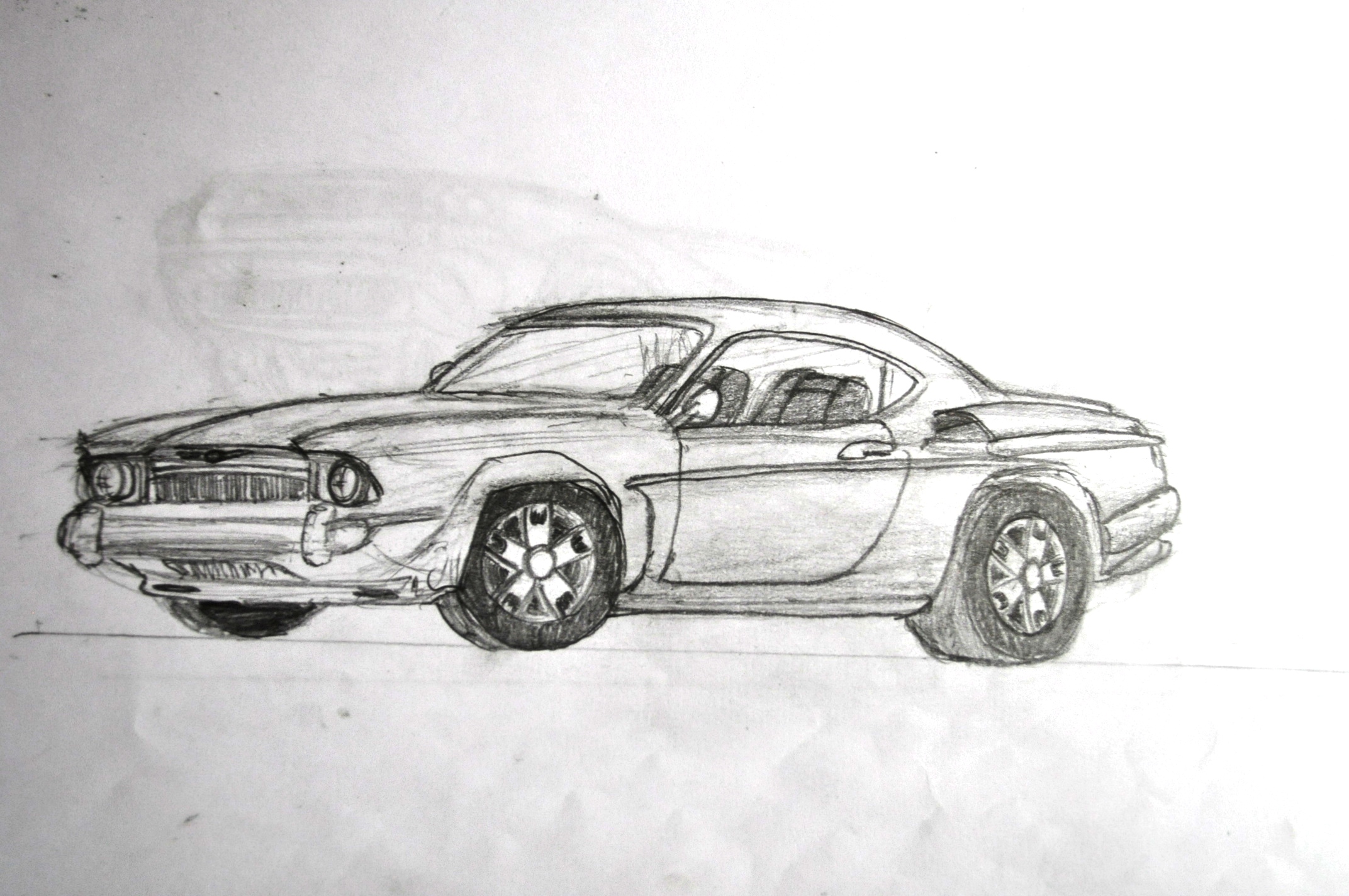 2144x1424 Cool Muscle Car Drawings Drawing - Cool Car Sketches