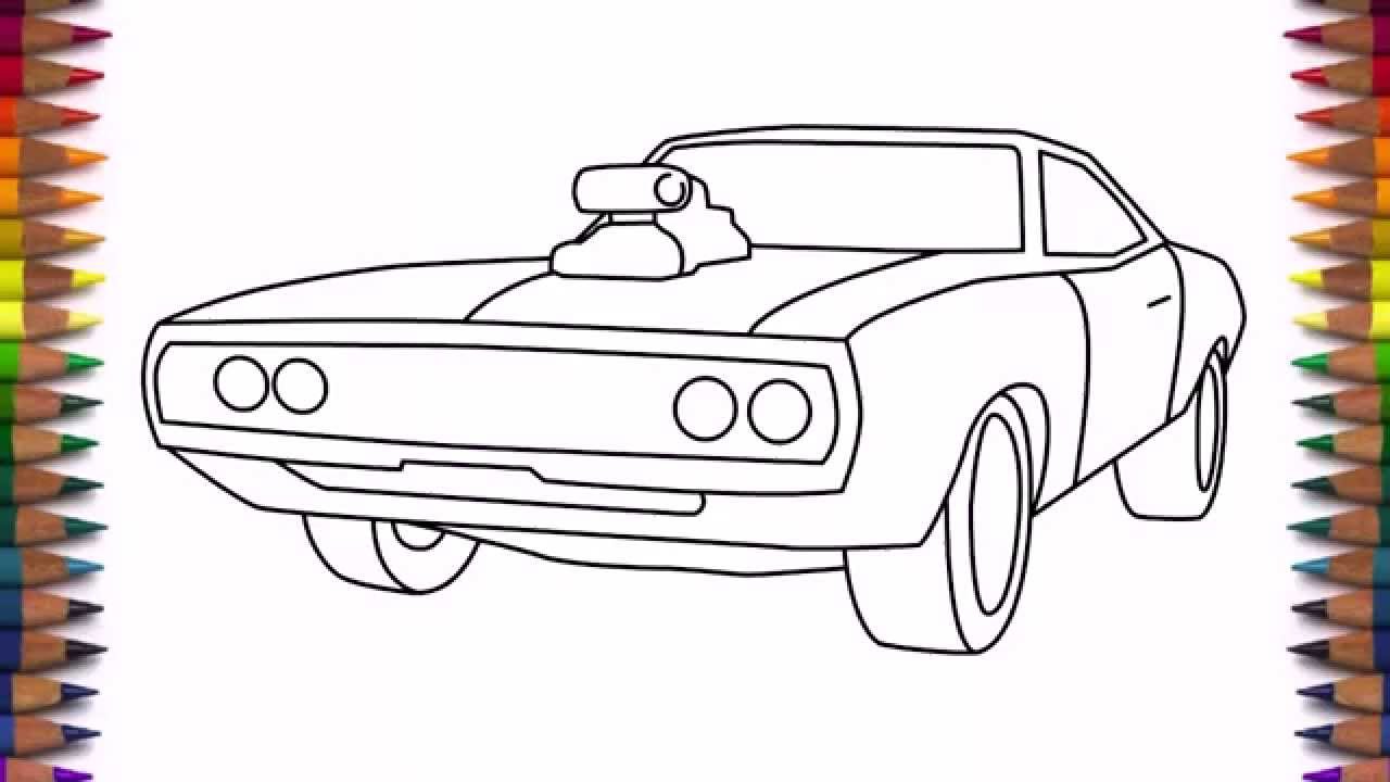 1280x720 How To Draw A Car Dodge Charger 1970 Step By Step For Beginners - Cool Car Sketches