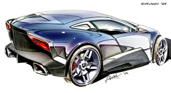 570x312 Cool Car Concept Sketches Concept Car Sketch 6 By Rykunov - Cool Car Sketches