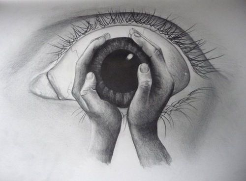 500x369 Cool Eye Pencil Drawing Abstract Pictures - Cool Eye Sketch