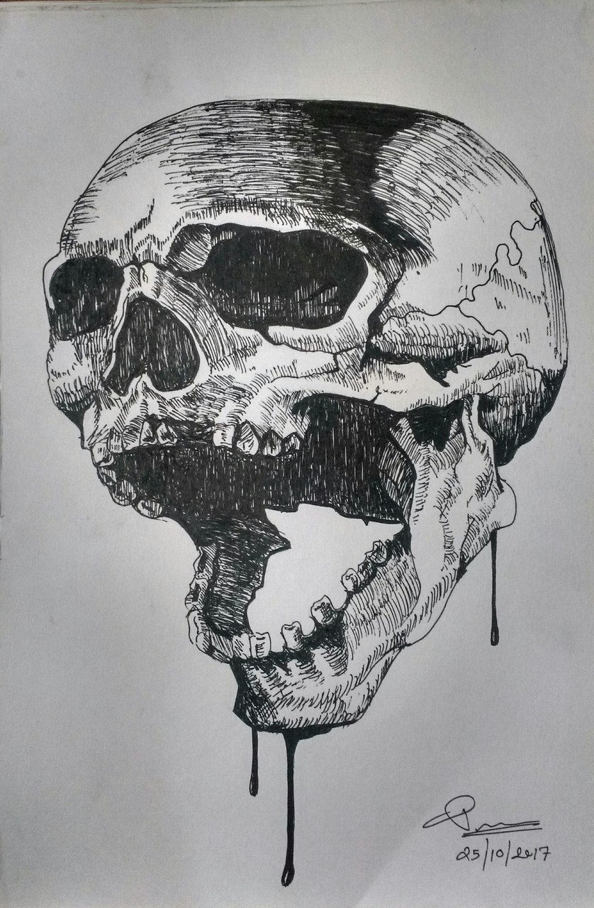 838x1280 Buy A Cool Sketch Of A Cool Skull Handmade Painting By Pream - Cool Sketch Art