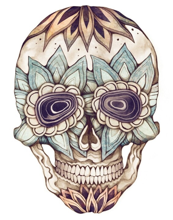 566x720 Drawn Sugar Skull Sketches - Cool Skull Sketches