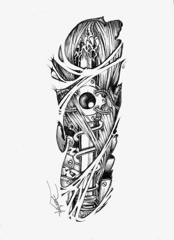 600x825 Tattoo Design Suspension 3d Bio Mechanical Tattoo Designs Sketch - Cool Tattoo Sketches