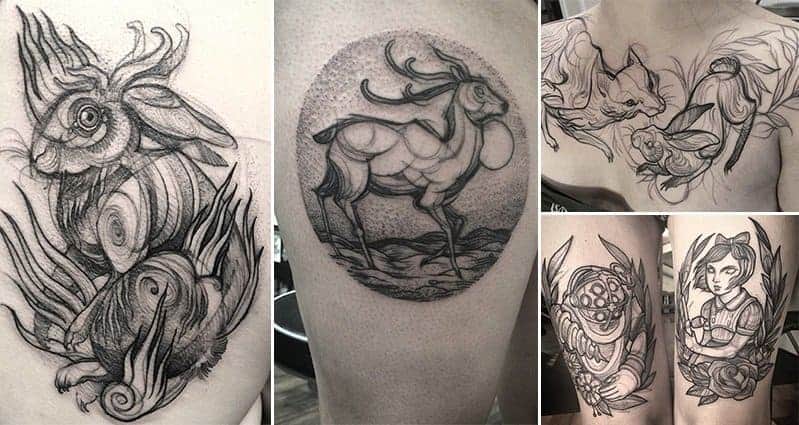 799x425 These Cool Tattoos Look Like Pencil Sketches By Nomi Chi - Cool Tattoo Sketches