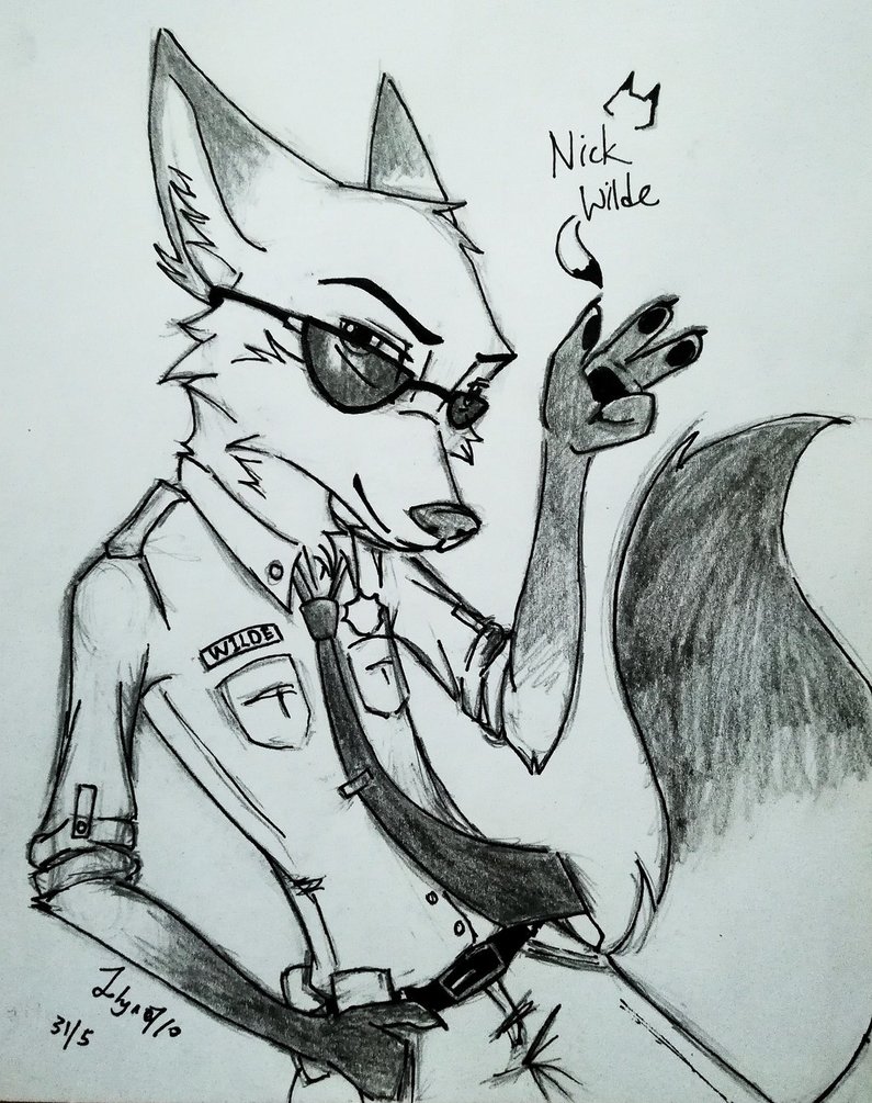795x1005 Nick The Fox Cop (Sketch) By Jolyn0710 - Cop Sketch