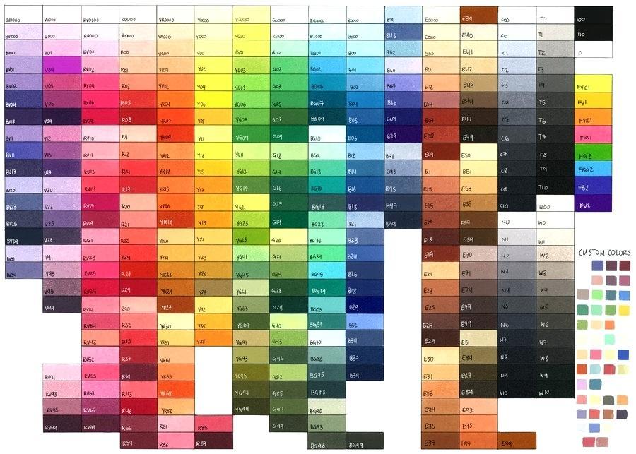 Copic Sketch Color Chart at Explore collection of
