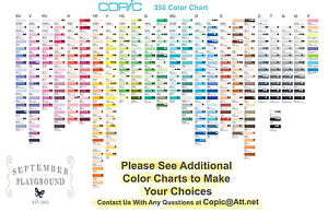 Copic Ciao Colour Chart