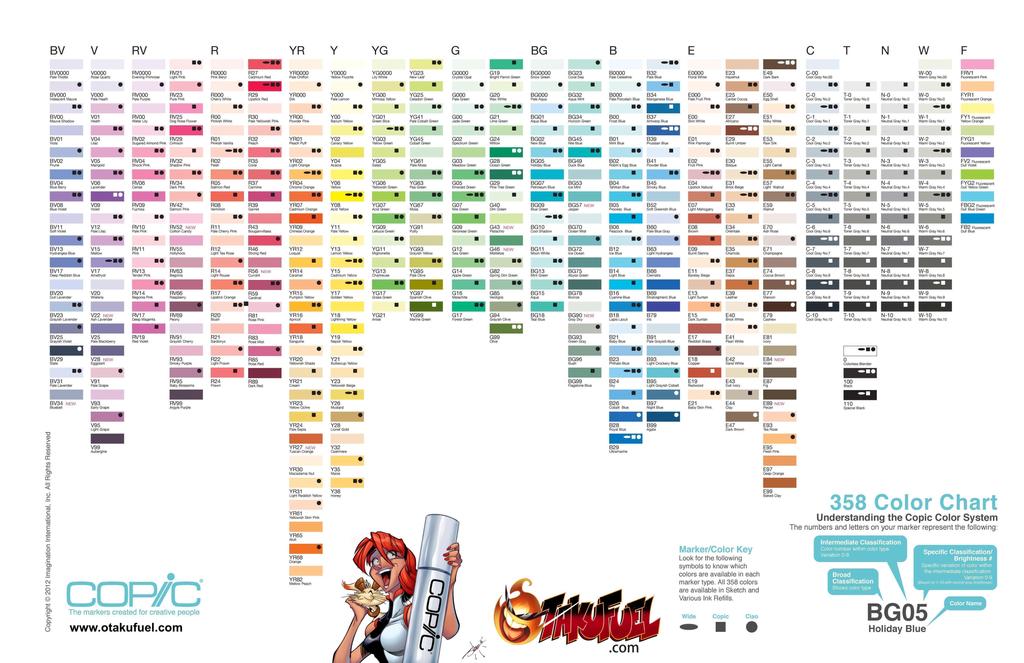 Touch Marker Color Chart