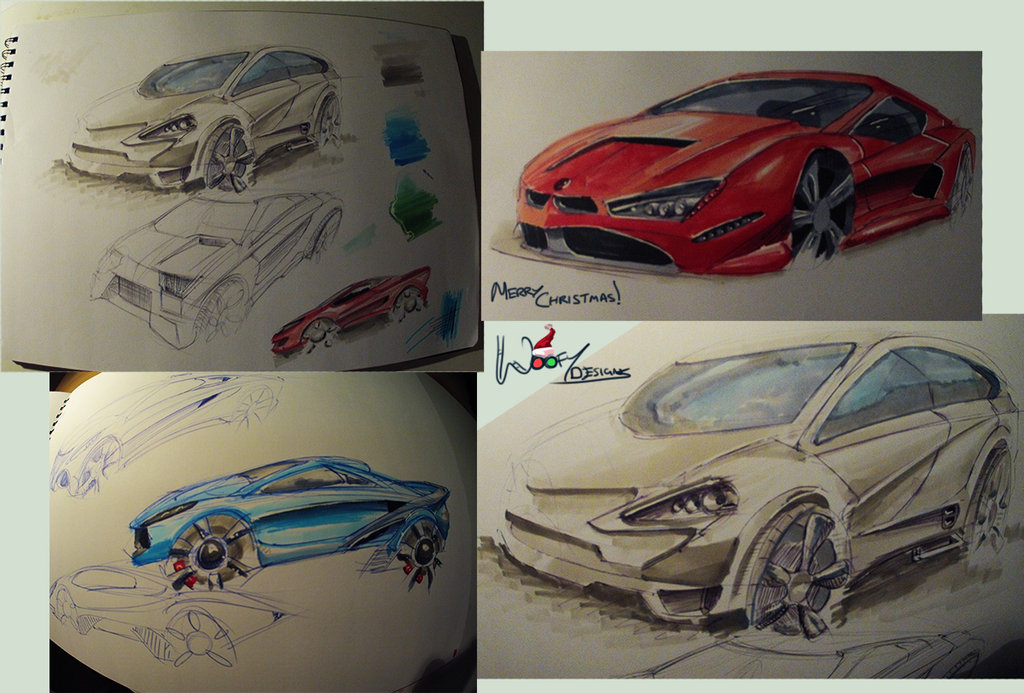 1024x693 Car Sketches 21 (Copic Marker) By Woofydesigns - Copic Sketch Drawings