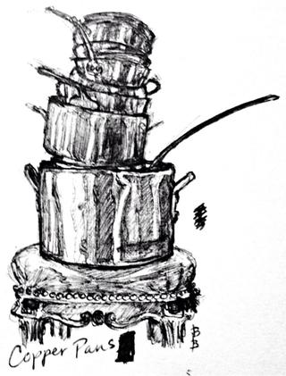 320x421 Copper Pan Sketch With Pen - Copper Sketch