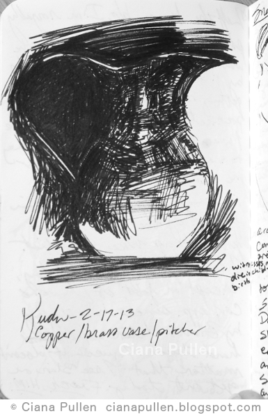 385x595 Post Sketch Of A Copper Pitcher By Ciana Pullen - Copper Sketch