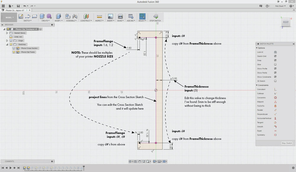 1000x581 Tutorial Designing A 3d Printed Phone Spring Clip In Fusion 360 - Copy Sketch Fusion 360