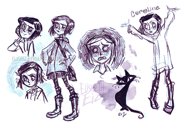 Coraline Sketch at PaintingValley.com | Explore collection of Coraline ...