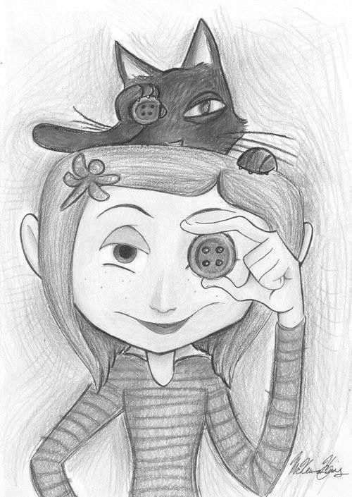 500x705 Coraline Disneyhalloween - Coraline Sketch