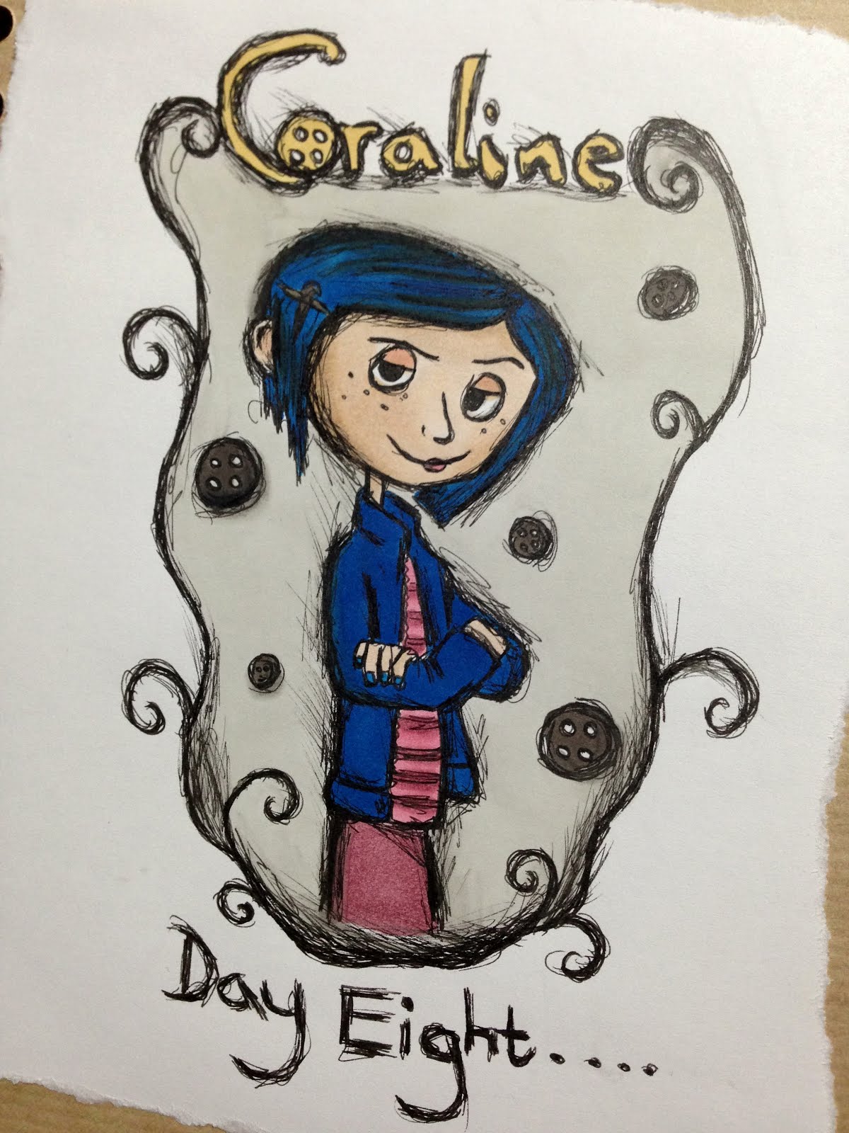 1200x1600 Scudge Day Eight - Coraline Sketch